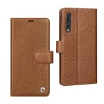 PIERRE CARDIN Skórzane Etui Portfel do Huawei P20 Pro brązowe 