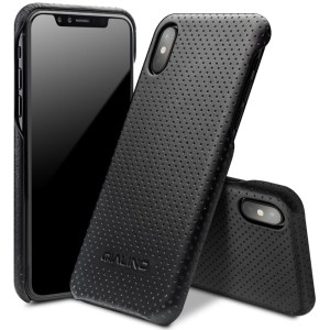 Skórzane Etui Plecki QIALINO iPhone X /10 czarne 