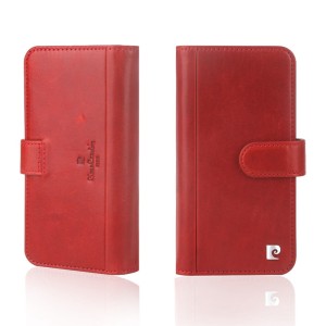 Skórzane Etui Portfel PIERRE CARDIN iPhone X czerwone