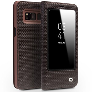 Skórzane Etui Pokrowiec QIALINO Samsung Galaxy S8 brązowe
