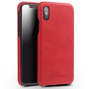 Skórzane Etui Plecki QIALINO iPhone X (TEN) czerwone
