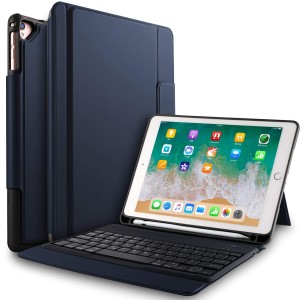 Etui Klawiatura Bezprzewodowa do iPad 9.7 2018/ 2018 granatowa