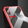 ROCK Magnetyczna Metalowa Ramka + Szkło Hartowane do iPhone XS Max czerwona