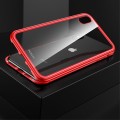 ROCK Magnetyczna Metalowa Ramka + Szkło Hartowane do iPhone XS Max czerwona