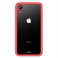 ROCK Magnetyczna Metalowa Ramka + Szkło Hartowane do iPhone XR czerwona
