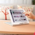 Obrotowa Podświetlana Klawiatura do iPad 9.7 2017/ iPad 9.7 2018 srebrna