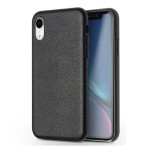 QIALINO Skórzane Etui Plecki iPhone XR 6.1 czarne