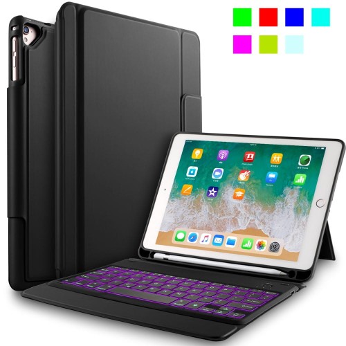 Podświetlana Klawiatura Bezprzewodowa do iPad 9.7 2018 czarna