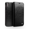 QIALINO Skórzane Etui Pokrowiec iPhone XS Max czarny