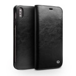QIALINO Etui Skórzany Pokrowiec  iPhone XS Max czarny