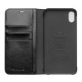 QIALINO Skórzane Etui Pokrowiec iPhone XS Max czarny