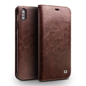 QIALINO Skórzane Etui Pokrowiec  iPhone XS Max brązowy