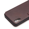 QIALINO Matowy Skórzany Pokrowiec iPhone XS Max czekoladowy