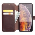 QIALINO Matowy Skórzany Pokrowiec iPhone XS Max czekoladowy