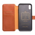 QIALINO Matowy Skórzany Pokrowiec iPhone XS Max brązowy