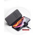 QIALINO Matowy Skórzany Pokrowiec iPhone XS Max brązowy