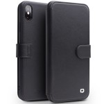 QIALINO Etui Skórzany Pokrowiec  iPhone XS Max czarny