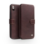QIALINO Skórzany Pokrowiec do  iPhone XS / iPhone X brązowy