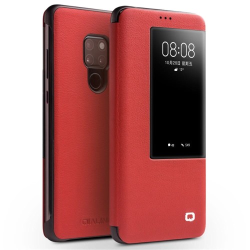 QIALINO Skórzane Etui Pokrowiec HUAWEI Mate 20 czerwone