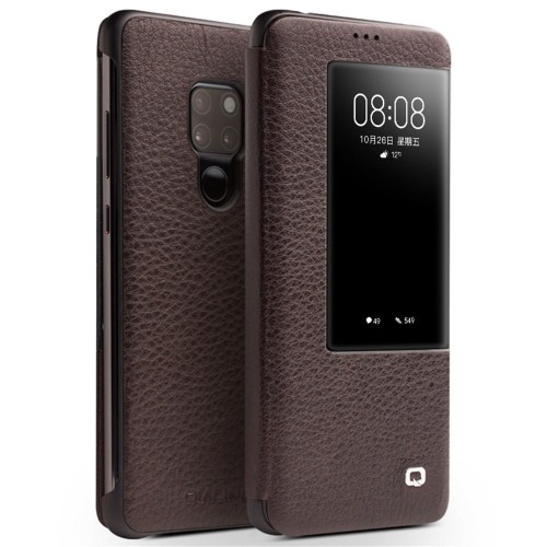 QIALINO Skórzane Etui Pokrowiec HUAWEI Mate 20 czekoladowe