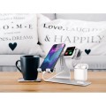 Aluminiowy Stojak Ładowarka Stand do Apple Watch iPhone AirPods srebrny