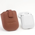 QIALINO Skórzane Etui Pokrowiec do AirPods brązowe