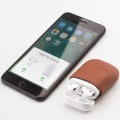 QIALINO Skórzane Etui Pokrowiec do AirPods brązowe