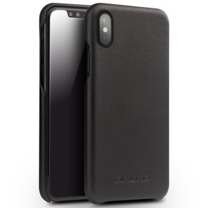 Skórzane Etui Plecki QIALINO iPhone X (TEN) czarne 