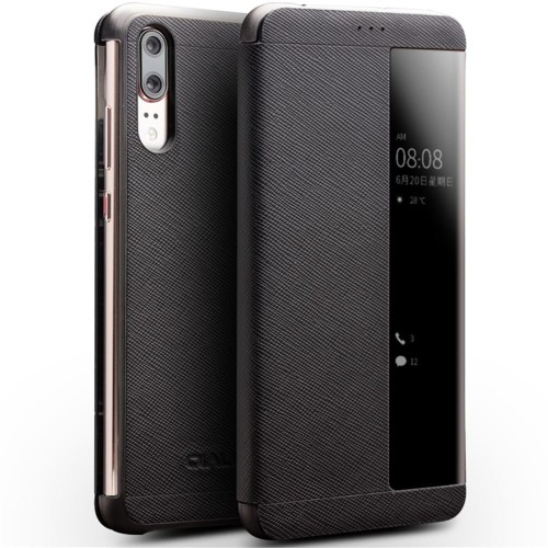 QIALINO Skórzane Eleganckie Etui Huawei P20 czarne