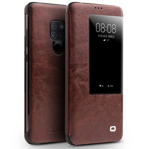 QIALINO Skórzane Etui Pokrowiec HUAWEI Mate 20 brązowe
