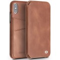 QIALINO Skórzany Pokrowiec Etui do iPhone XS / iPhone X brązowy