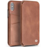 QIALINO Skórzany Pokrowiec Etui do  iPhone XS / iPhone X brązowy