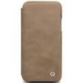 QIALINO Skórzany Pokrowiec Etui do iPhone XS / iPhone X khaki