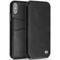 QIALINO Skórzany Pokrowiec Etui do iPhone XS / iPhone X czarny