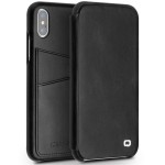 QIALINO Skórzany Pokrowiec Etui do  iPhone XS / iPhone X czarny