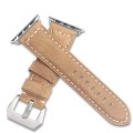 Skórzany Pasek QIALINO do Apple Watch 42mm / 44mm /45mm khaki