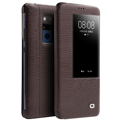 QIALINO Skórzane Etui Pokrowiec Huawei Mate 20 X brązowy