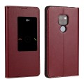 Skórzane Etui Pokrowiec do Huawei Mate 20 X bordowe