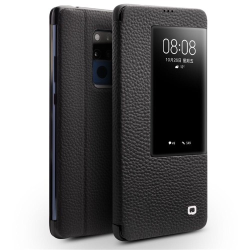 Skórzane Etui Pokrowiec QIALINO do Huawei Mate 20 X czarne