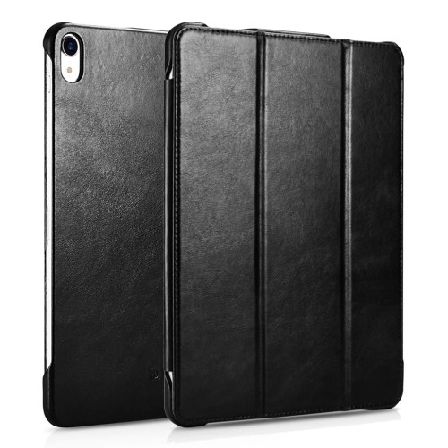 Skórzane Etui Pokrowiec Smart Cover iCARER iPad Pro 12.9 2018 czarny