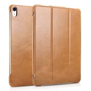 Skórzane Etui Smart Cover iCARER  iPad Pro 12.9 2018 brązowy jasny
