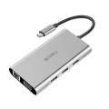 Adapter HUB WIWU 10w1 USB-C HDMI 4K SD USB MACBOOK szara/grey
