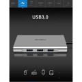 Adapter HUB WIWU 10w1 USB-C HDMI 4K SD USB MACBOOK szara/grey