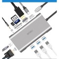 Adapter HUB WIWU 10w1 USB-C HDMI 4K SD USB MACBOOK szara/grey