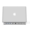 Adapterprzejściówka HUB WIWU APOLLO 11w1 USB3.0/HDMI/VGA/DP/RJ45/SD srebrna