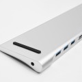 Adapterprzejściówka HUB WIWU APOLLO 11w1 USB3.0/HDMI/VGA/DP/RJ45/SD srebrna