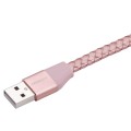 MOMAX Elite Link PRO skórzany kabel USB Lightning 8pin MFi - złoty róż