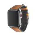 Skórzany Pasek QIALINO do Apple Watch 42mm / 44mm brązowy jasny