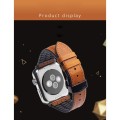 Skórzany Pasek QIALINO do Apple Watch 42mm / 44mm brązowy jasny