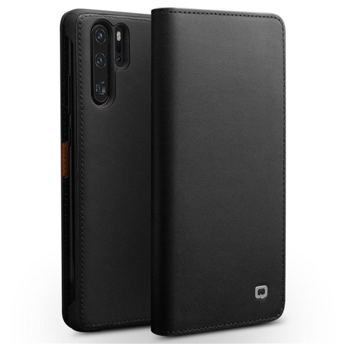 Skórzane Etui Pokrowiec Qialino do Huawei P30 Pro czarny